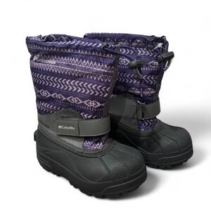Columbia Kids Purple Patterned Snow Boots